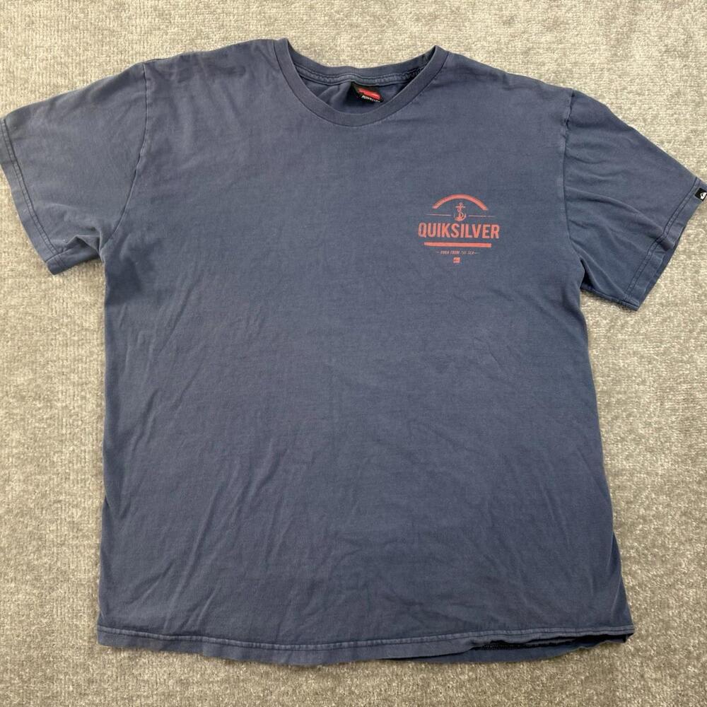 Vintage 90s Quicksilver Surf T Shirt Size Large Blue